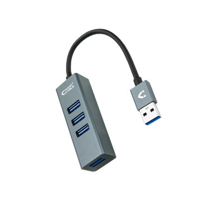 NANOCABLE  10.16.4402 Hub USB 3.0 4 x USB 3.0 Gris 10 cm