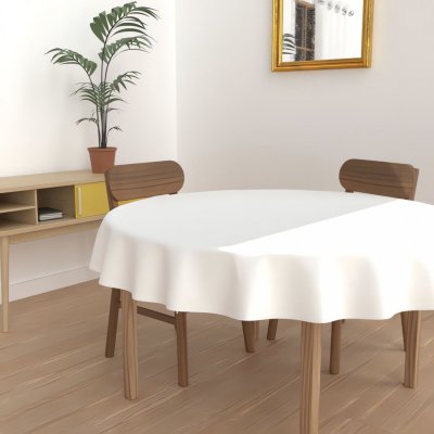 SOLEIL D OCRE Nappe anti-t&acirc;ches ronde 180 cm alix blanc, par Soleil D'ocre Blanc
