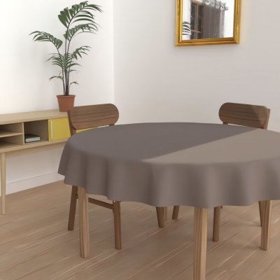 SOLEIL D OCRE Nappe anti-t&acirc;ches ronde 180 cm alix moka, par Soleil D'ocre Marron