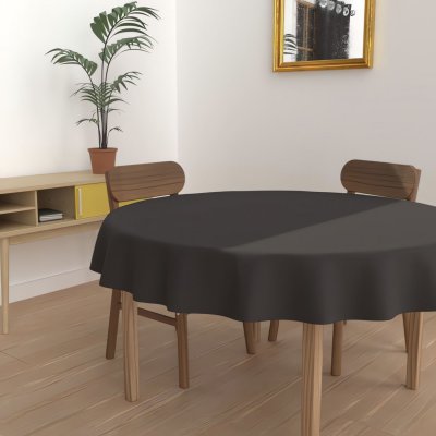 SOLEIL D OCRE Nappe anti-t&acirc;ches ronde 180 cm alix noir, par Soleil D'ocre Noir