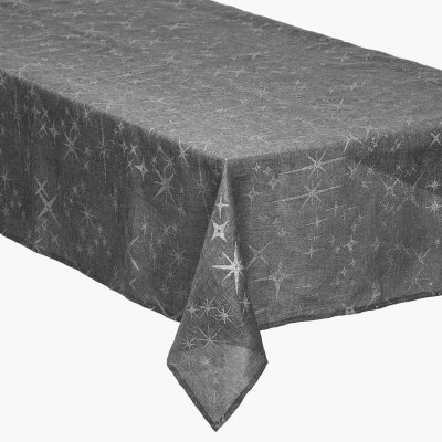 FEERIC LIGHTS & CHRISTMAS Nappe &eacute;toiles de No&euml;l Caneva - L. 140 x l. 360 cm - Gris anthracite