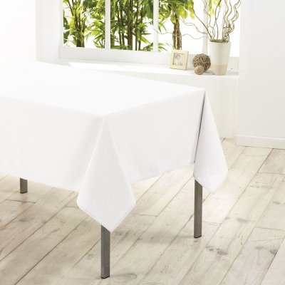 DOUCEUR D INTERIEUR Nappe rectangle 140 x 300 cm polyester uni essentiel Blanc
