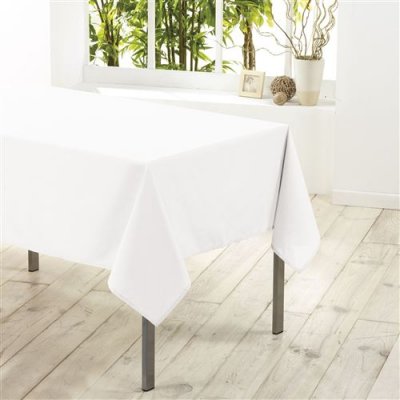 DOUCEUR D INTERIEUR Nappe rectangulaire unie essentiel polyester blanc 140 x 200 cm