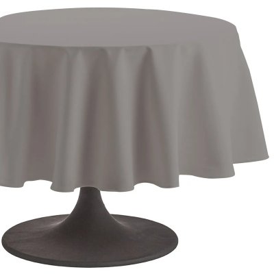 A DEMAIN Nappe Unie En Coton Trait&eacute;e Teflon Galet - CAMBRAI