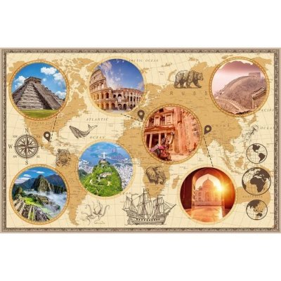 NATHAN  Puzzle adultes Merveilles du monde moderne - 3000 pi&egrave;ces