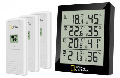 NATIONAL GEOGRAPHIC  9070200 Thermometer And Hygrometer Noir