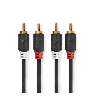 NEDIS  C&acirc;ble audio st&eacute;r&eacute;o 2 x R CA m&acirc;le - 2 x RCA m&acirc;le