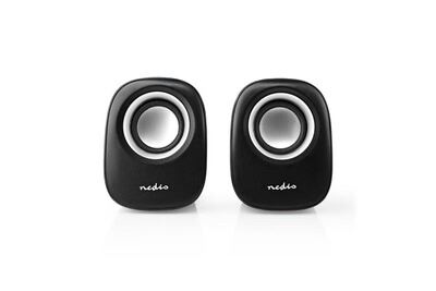 NEDIS  Enceinte PC  2  12 W  Prise Jack 35 mm  Noir/Argent