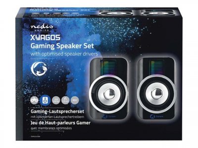 NEDIS  Gaming Xyagos - Haut-parleurs - pour PC - 5 Watt - noir, bleu