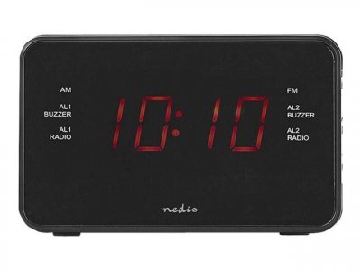 Nedis Radio-r&eacute;veil num&eacute;rique Pa ntaille LED de 0,9'' FM