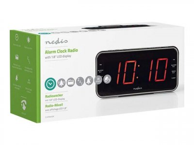 NEDIS  Radio-r&eacute;veil num&eacute;rique Pa ntaille LED de 1,8" FM