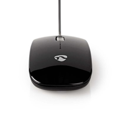 NEDIS  - Souris - ergonomique - droitiers et gauchers - optique - 3 boutons - filaire - USB - noir 