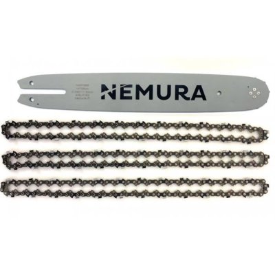NEMURA  - Guide Pour Stihl 35cm + 3 Cha&icirc;nes 50 Entraineurs 3/8 lp .043 (1,1mm).
