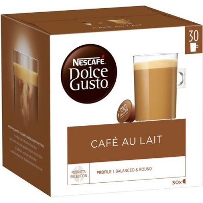 DOLCE GUSTO Nescaf&eacute;  Caf&eacute; au Lait - Caf&eacute; - 30 Capsules (1 bo&icirc;te XL)