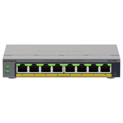 NETGEAR  GS108EP G&eacute;r&eacute; L2/L3 Gigabit Ethernet (10/100/1000) Gris - Neuf