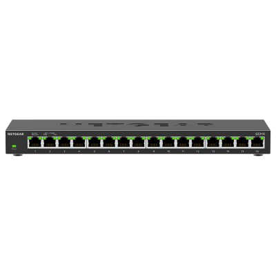 NETGEAR  GS316 Non-g&eacute;r&eacute; L2 Gigabit Ethernet (10/100/1000) Noir, Switch