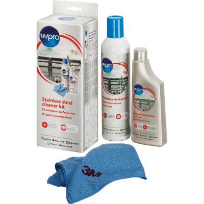 WPRO Nettoyant INX115 Cr&egrave;me + polish + tissu MF pour inox