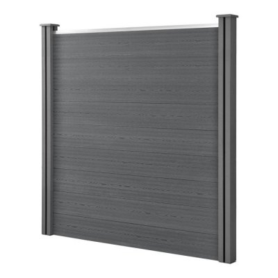 NEU.HOLZ  Cl&ocirc;ture Brise Vue Brise Vent Bois Composite (WPC) Gris 183 x 879 cm
