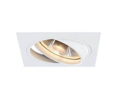 SLV NEW TRIA 1 ES111 encastr&eacute;, carr&eacute;, blanc mat, max. 75W, clips ressorts
