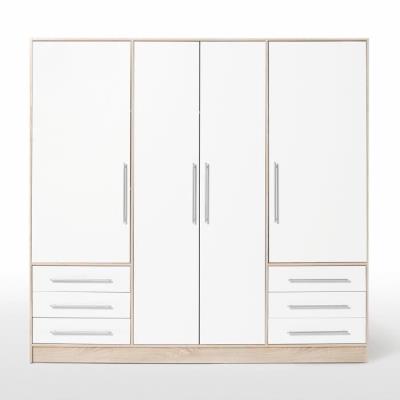NEWFACE Jupiter Armoire 3 Portes 3 Tiroirs Bois