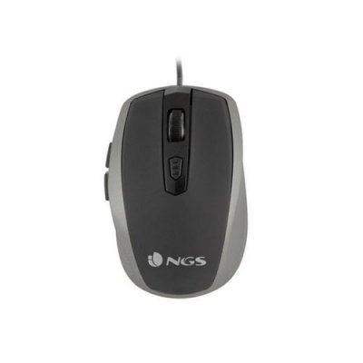 NGS  - Souris - pour droitiers - optique - 6 boutons - filaire - USB - argent 