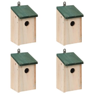 DECOSHOP26 Nichoir oiseaux pour ext&eacute;rieur 4 pi&egrave;ces en bois 12x12x22 cm DEC020829