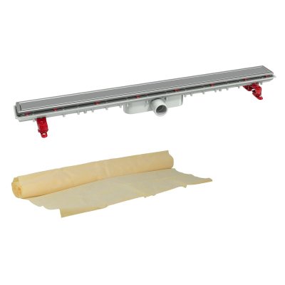 NICOLL  - Caniveau de douche inox r&eacute;versible 890mm + natte sicanatfh90r
