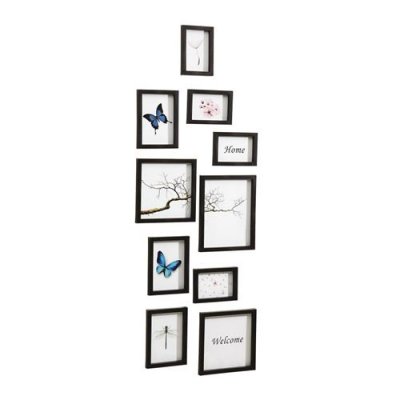 NIELSEN DESIGN  8999176 Nielsen Set de 10 cadres en plastique Noir