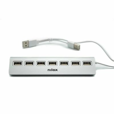 NILOX  Nxhu7alu2 Usb 2.0 Hub 7 Ports Blanc