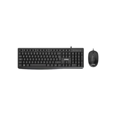 NILOX  NXKME0012 clavier Souris incluse USB QWERTY Espagnole Noir
