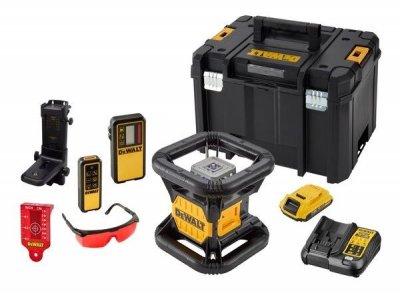 DEWALT Niveau laser rotatif STANLEY Double pente ext&eacute;rieur 18V - DCE079D1R