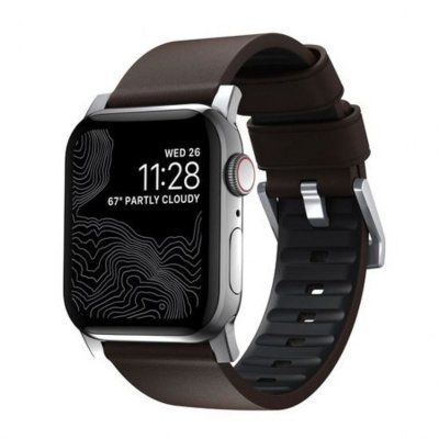 Nomad Bracelet Active Pro Apple Watch Series 1-9 / SE / Ultra (2) - 42/44/45/49 mm - Marron/Argent
