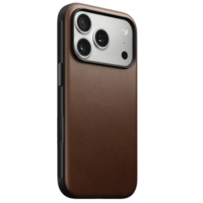 NOMAD  Coque Modern Leather avec MagSafe Apple iPhone 17 Pro - Marron