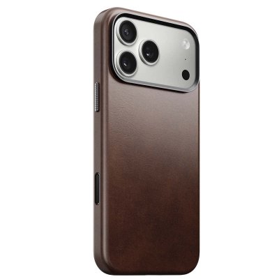 NOMAD  Coque pour iPhone 17 Pro Max MagSafe en Cuir Horween Traditional Antichocs Marron fonc&eacute;