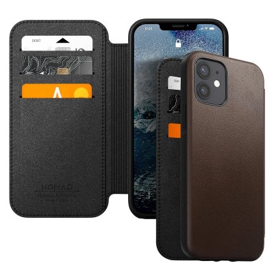 NOMAD  - &Eacute;tui portefeuille iPhone 12 Mini - Marron