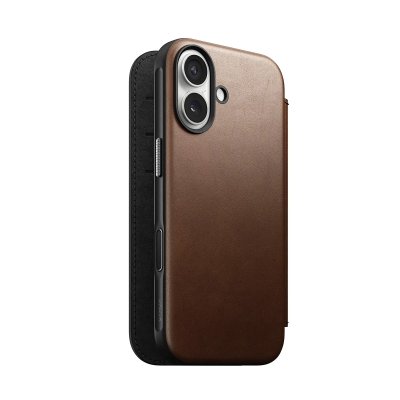 NOMAD  &Eacute;tui Portefeuille pour iPhone 17 MagSafe en Cuir S&eacute;rie Modern Marron