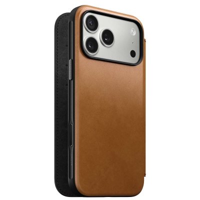 NOMAD  &Eacute;tui Portefeuille pour iPhone 17 Pro Max MagSafe en Cuir S&eacute;rie Modern Marron clair