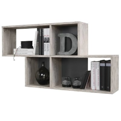 Nora etagere murale - 100 x 19, 5 x 53 cm - chene sable anthracite