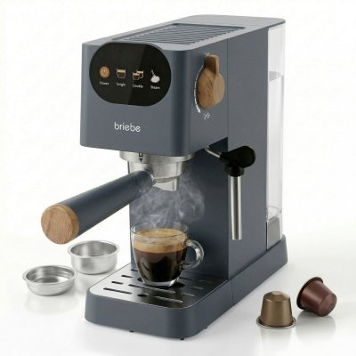 BRIEBE Nordic Machine &agrave; Caf&eacute; Expresso 20 Bars Compatible avec Capsules Nespresso 1,2L EC1180GRY Br