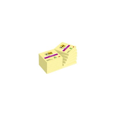 POST IT Notes Post-it Supersticky - 76 x 76 mm - lot de 12 blocs de 90 feuilles - jaune