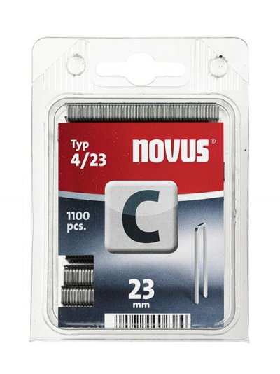 NOVUS  042-0392 Blister de 1100 Agrafes dos &eacute;troit 4/23 mm Rouge