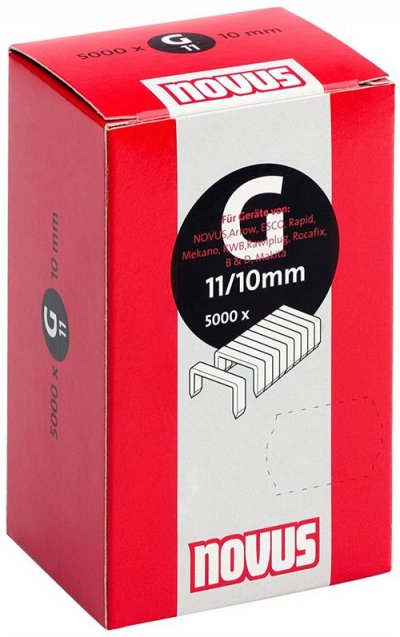 NOVUS  042-0529 Carton de 5000 Agrafes plates 11/10 mm Rouge