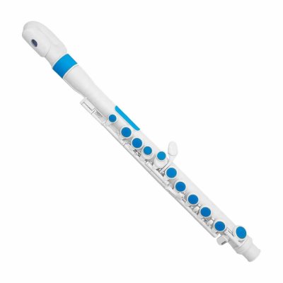 NUVO  Jflute 2.0 Fl&ucirc;te Traversi&egrave;re Pour Enfants, Blanc-Bleu