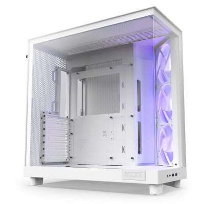 NZXT  H6 Flow RGB Mid Tower Cristal Templado USB-C Blanca