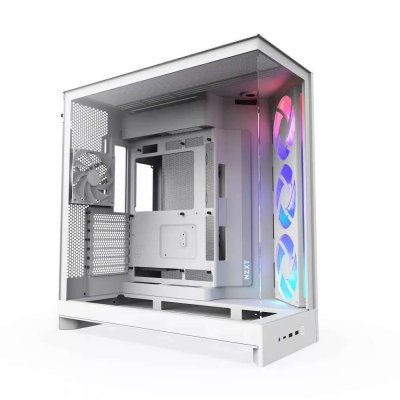 NZXT  H9 Flow RGB Blanc - MT/Sans Alim/E-ATX