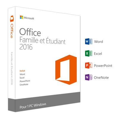 MICROSOFT Office Famille et Etudiant 2016 - 1 PC