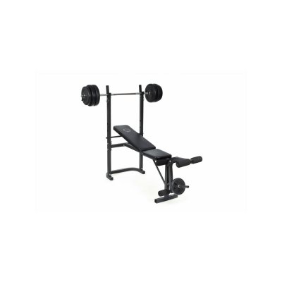 OFITNESS  Banc de musculation avec barre + Poids 21 kg inclus