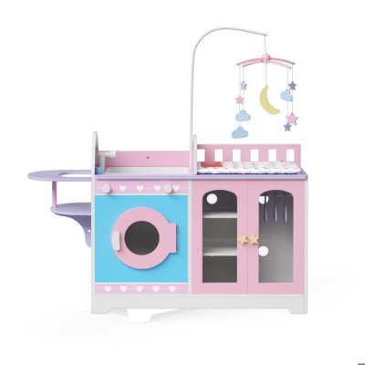 TEAMSON KIDS Olivias Little World Station &agrave; Langer pour B&eacute;b&eacute; 6-en-1 Ensemble pour Poup&eacute;e Rose/Violet 
