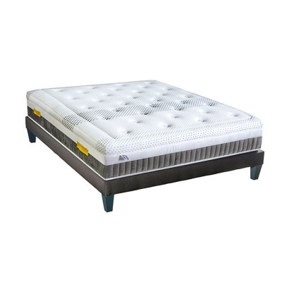OLYMPE LITERIE  Ensemble DELPHES 90x200 cm Matelas M&eacute;moire de forme + Sommier Bois Ferme