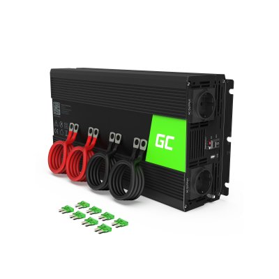 GREEN CELL Onduleur de voiture de tension 12V &agrave; 220V, onde sinuso&iuml;dale modifi&eacute;e 2000W / 4000W